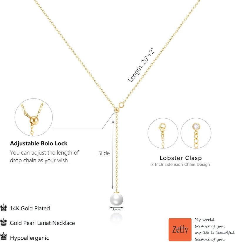Zeffy Gold Pearl Necklace for Women, Dainty 14K Gold/Silve Plated Layered Pearl Choker Pearl Earrings Pearl Bracelets Wedding Trendy Gold Jewelry Set for Women Gifts - Image 5